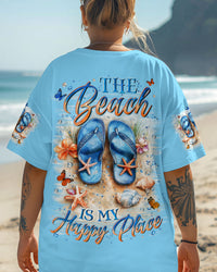 THE BEACH IS MY HAPPY PLACE FLIP FLOPS ALL OVER PRINT - YHLN0905254