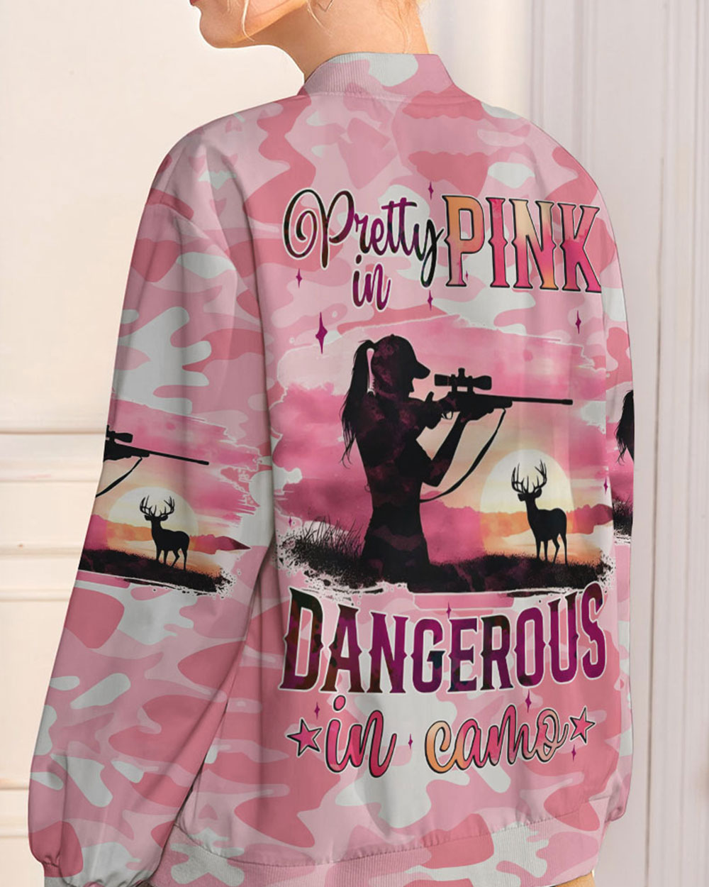 PRETTY IN PINK HUNTING BOMBER JACKET - TYQY0111248