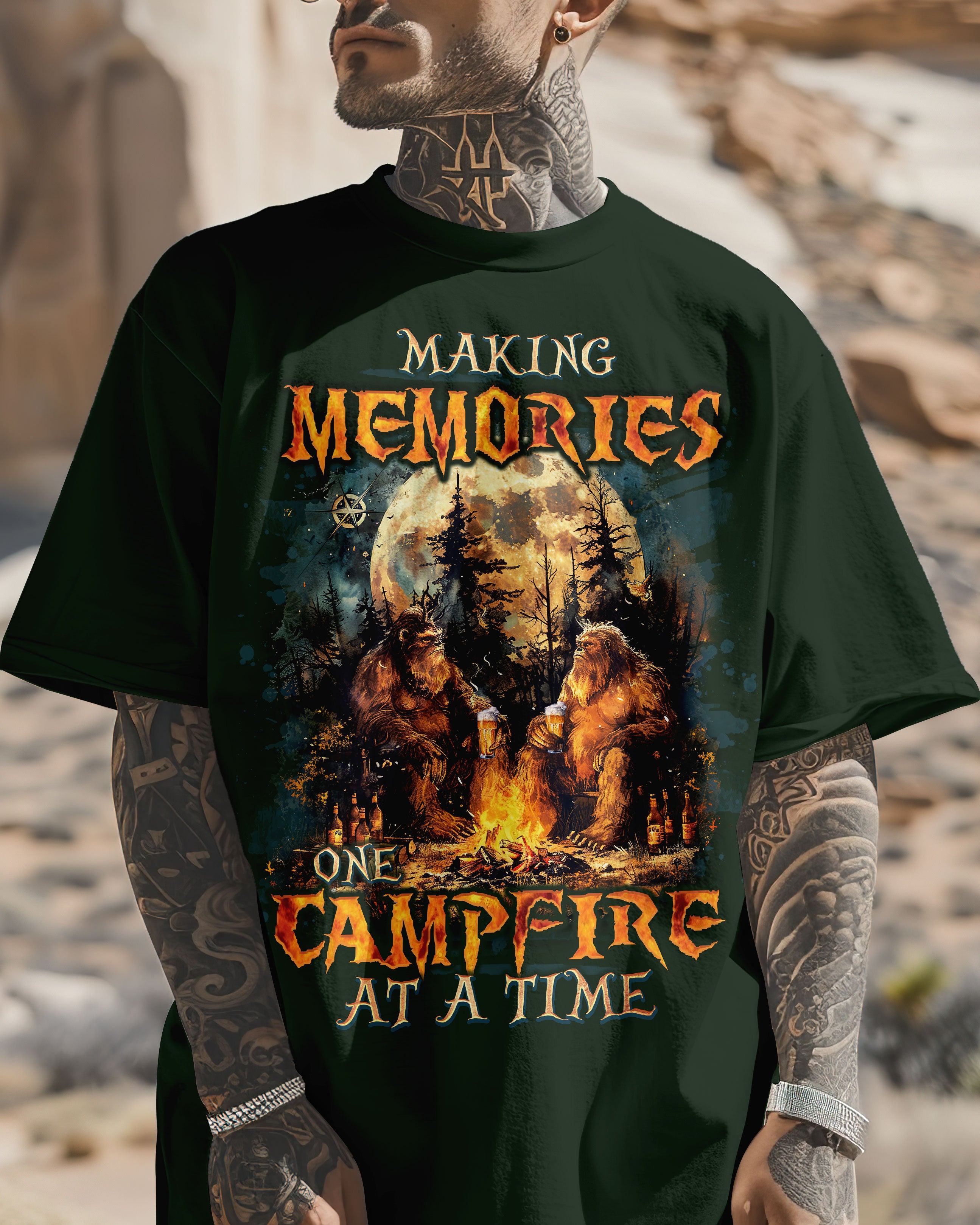 MAKING MEMORIES ONE CAMPFIRE AT A TIME BIGFOOT COTTON SHIRT - TLNO2409249