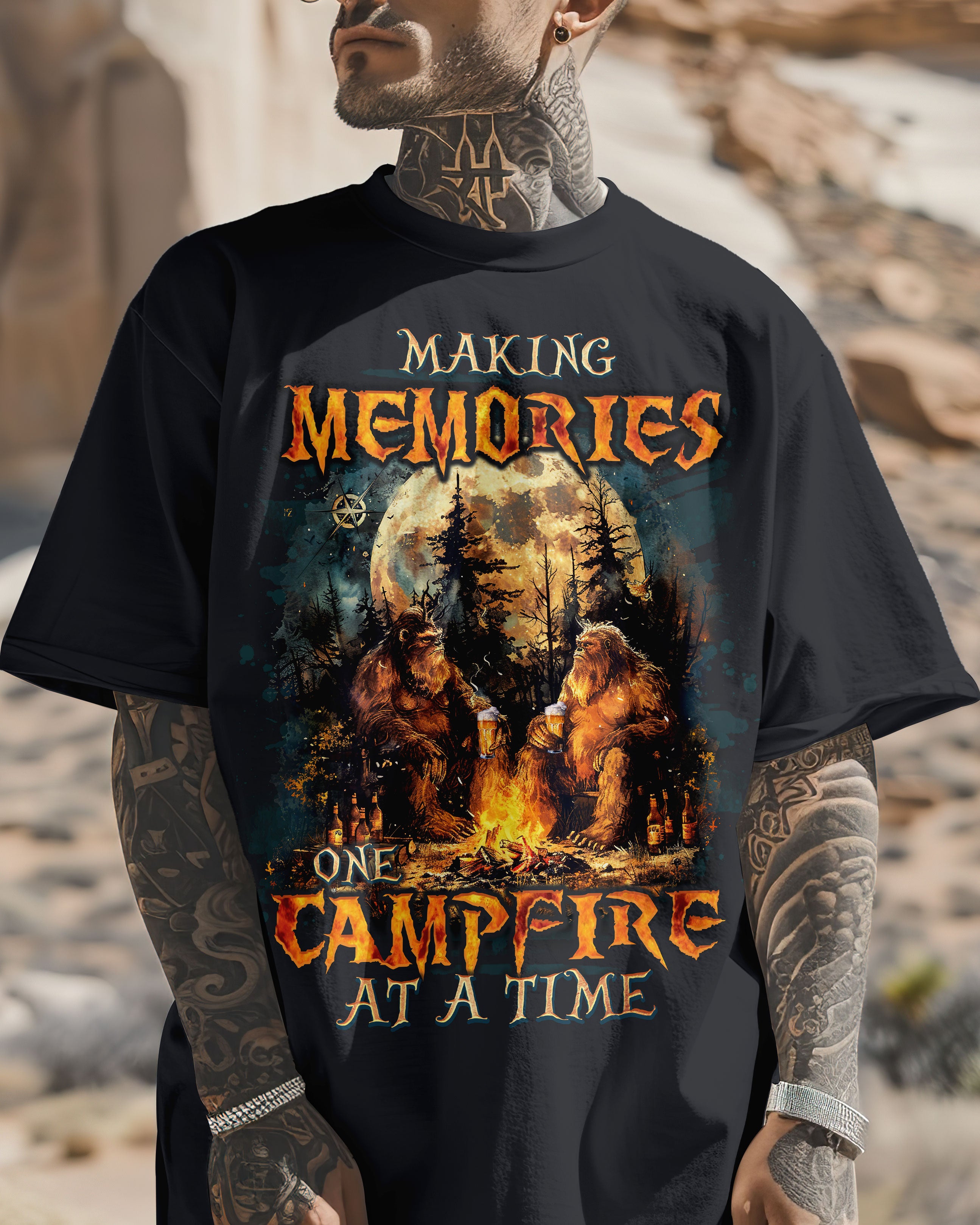 MAKING MEMORIES ONE CAMPFIRE AT A TIME BIGFOOT COTTON SHIRT - TLNO2409249