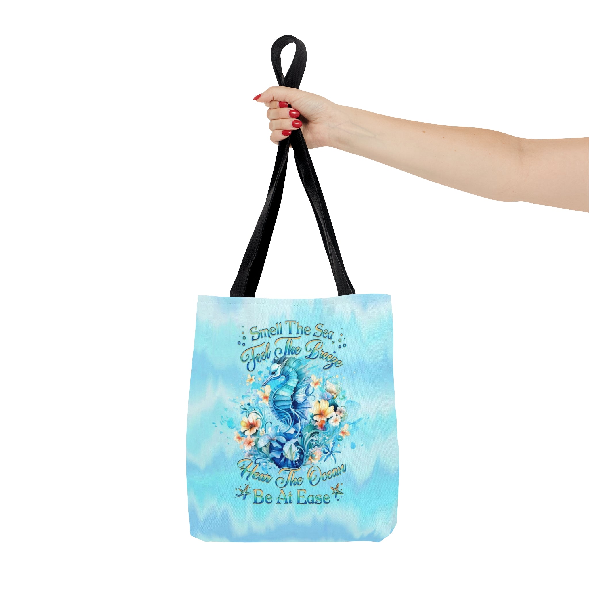 SMELL THE SEA FEEL THE BREEZE SEAHORSE TOTE BAG - YHHG2407232