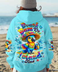 BEACH BUM ON ISLAND TIME PARROT ALL OVER PRINT  - TLTW0108253