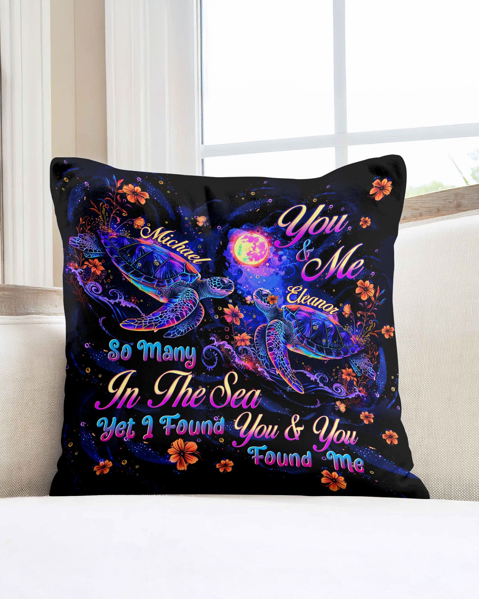 PERSONALIZED YOU AND ME SO MANY IN THE SEA TURTLE PILLOW - TLTW0802252