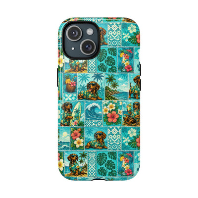 DACHSHUND ALOHA PARADISE PATCHWORK DOG MAGNETIC PHONE CASE - TLNT2108269