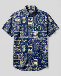 ISLAND ALOHA MOSAIC BUTTON-DOWN COLLAR SHIRT - TLHN0408261