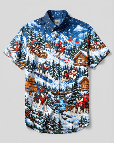 HUSKY WINTER ADVENTURE BUTTON-DOWN COLLAR SHIRT - YHHN0110261