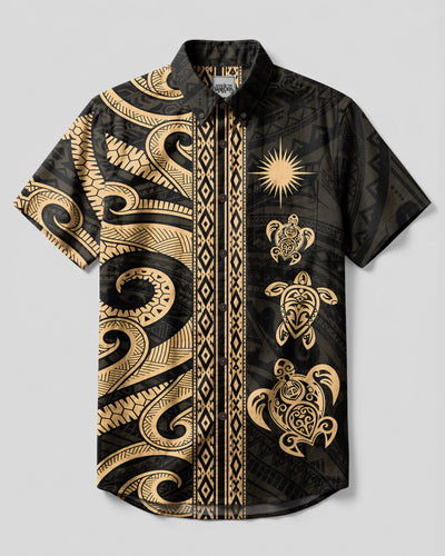 TRIBAL TURTLE BUTTON-DOWN COLLAR SHIRT  - TLHN0909262
