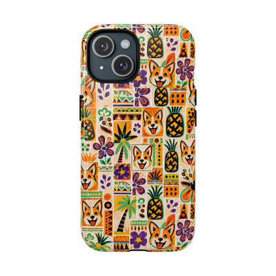 TROPICAL CORGI DOG PATCHWORK MAGNETIC PHONE CASE - TLHN24082611