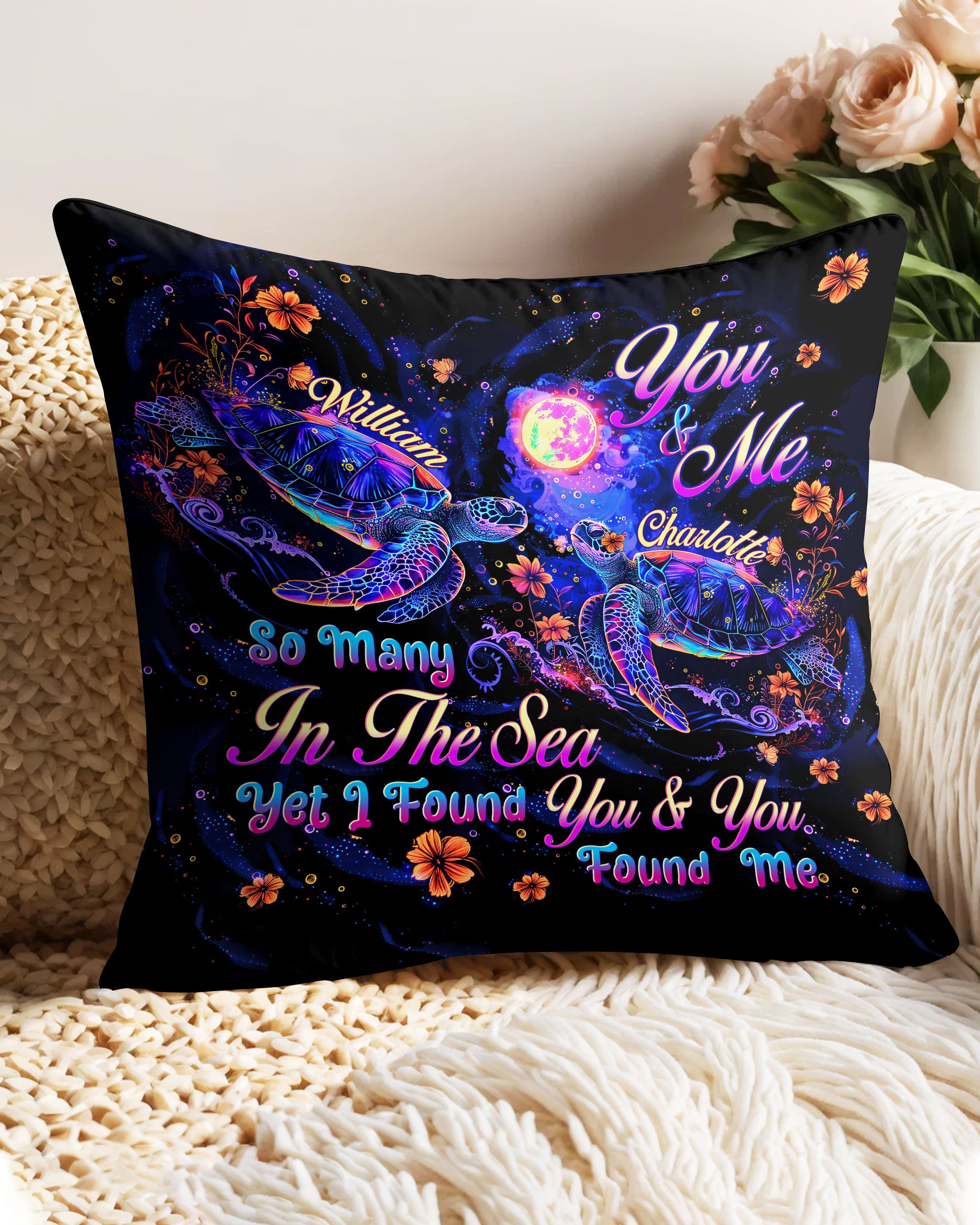 PERSONALIZED YOU AND ME SO MANY IN THE SEA TURTLE PILLOW  - TLTW0301255