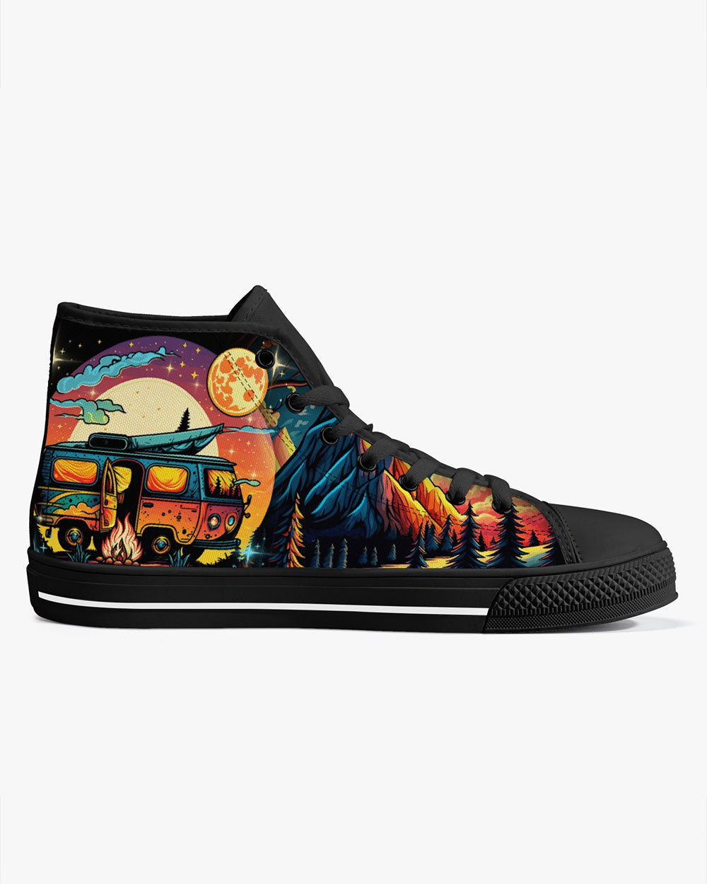 BLESSED ARE THE CURIOUS FOR THEY SHALL HAVE ADVENTURES HIGH TOP CANVAS SHOES - TYTD2504233