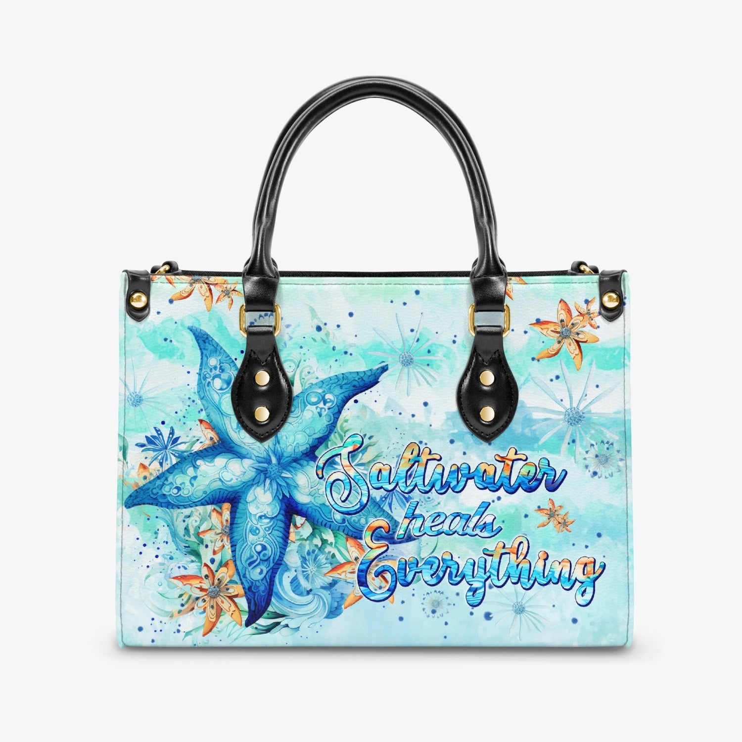 SALTWATER HEALS EVERYTHING STARFISH LEATHER HANDBAG - TLPQ2803243