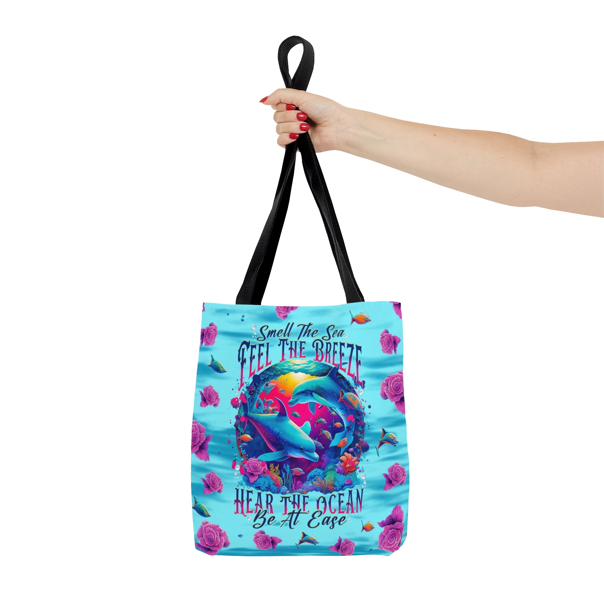 SMELL THE SEA FEEL THE BREEZE DOLPHIN TOTE BAG - TLNT0809235