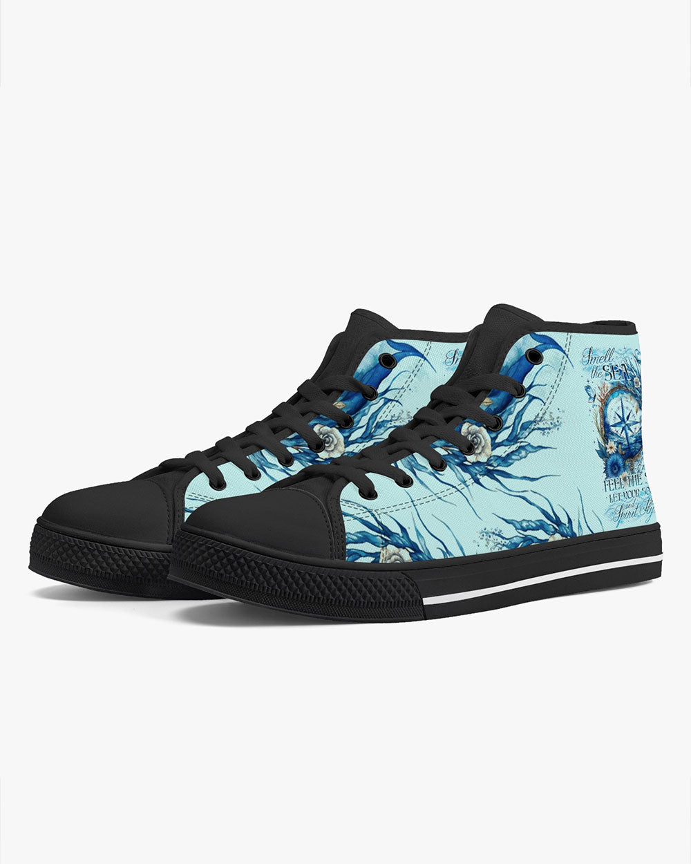 SMELL THE SEA AND FEEL THE SKY HIGH TOP CANVAS SHOES - TY2305234