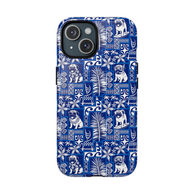 PUG DOG BLUE LAGOON PATCHWORK MAGNETIC PHONE CASE - TLTW2208262