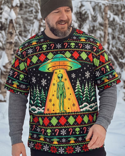ALIEN UFO UGLY PATTERN CHRISTMAS ALL OVER PRINT - TLTW1010265
