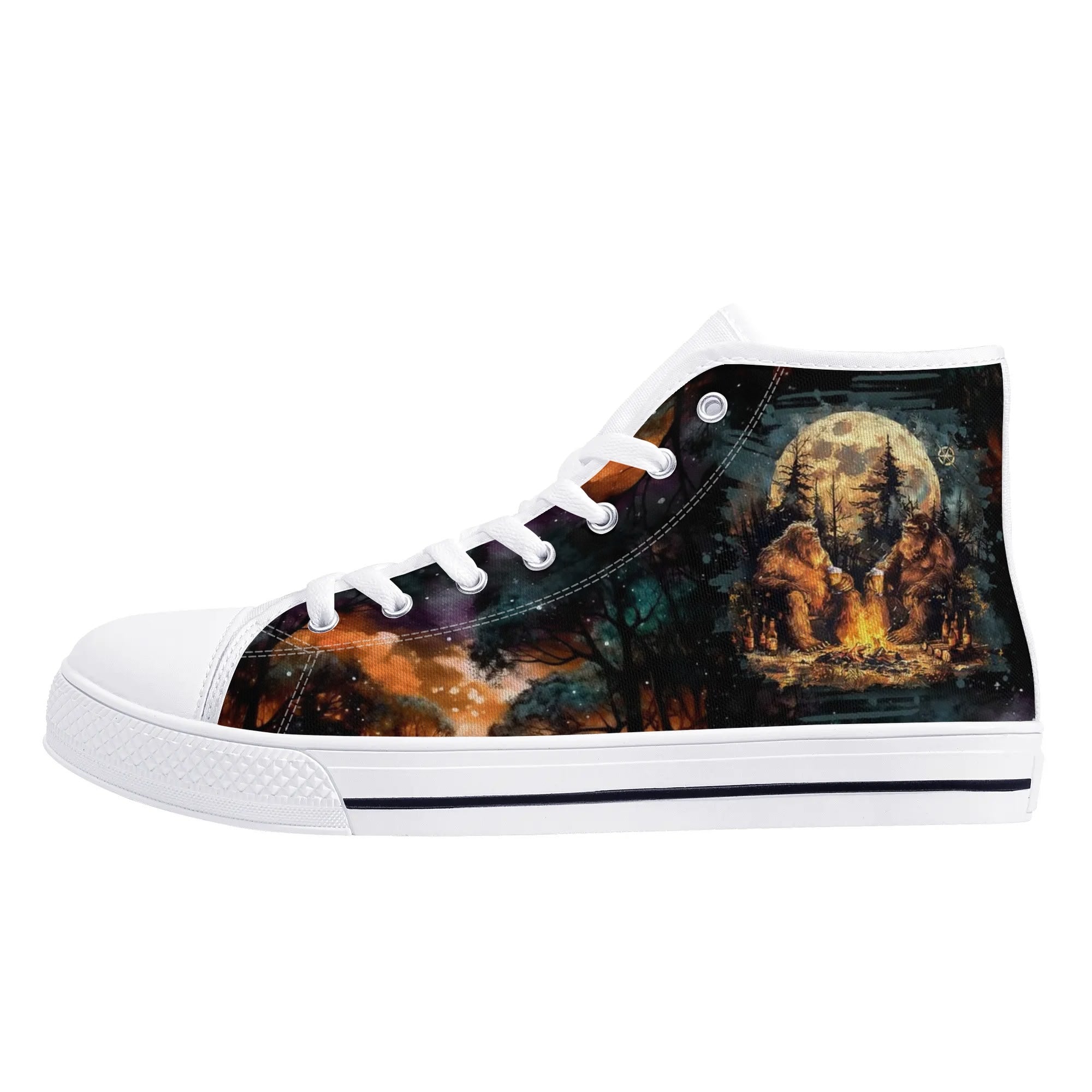 MAKING MEMORIES ONE CAMPFIRE AT A TIME BIGFOOT HIGH TOP CANVAS SHOES - TLNO2409245