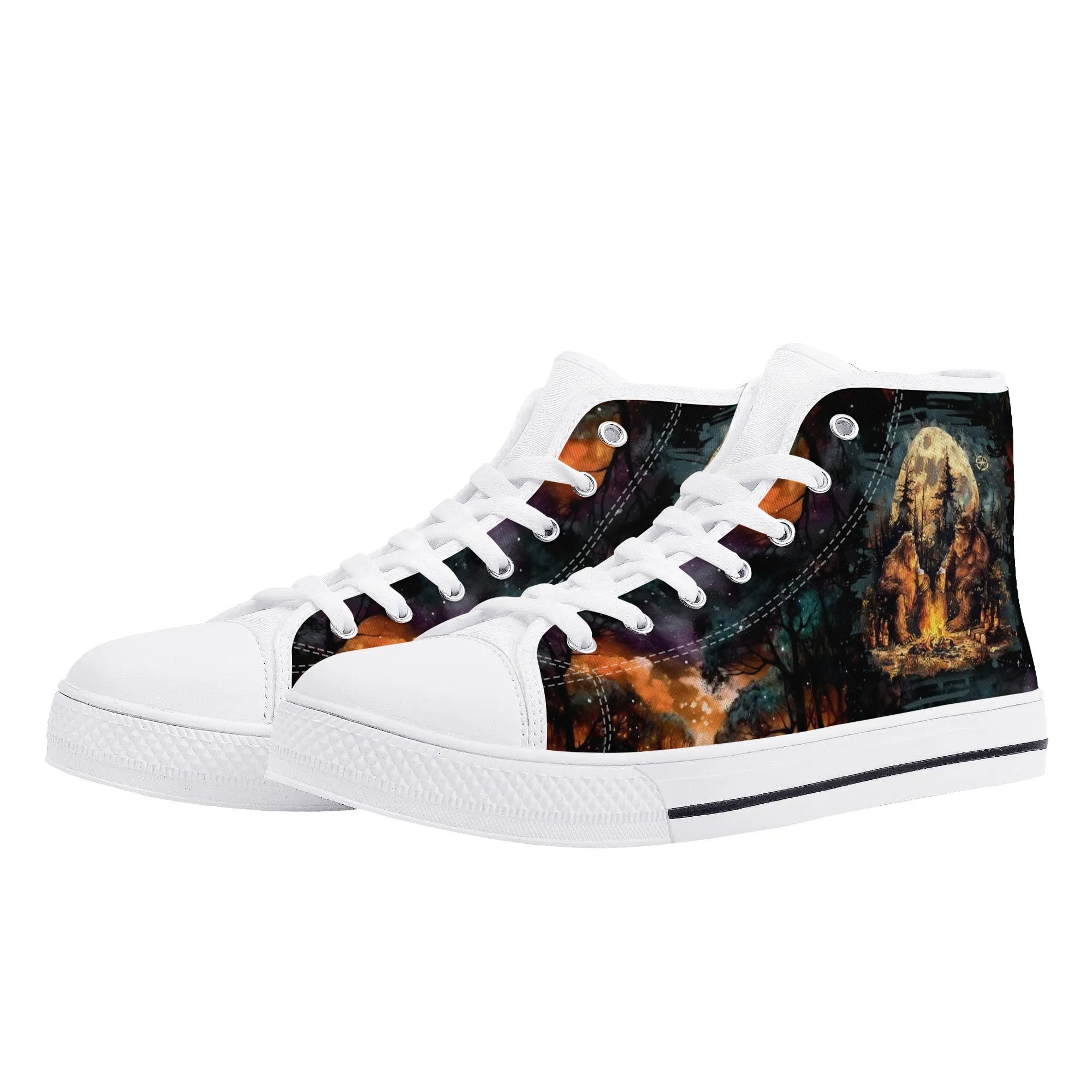 MAKING MEMORIES ONE CAMPFIRE AT A TIME BIGFOOT HIGH TOP CANVAS SHOES - TLNO2409245