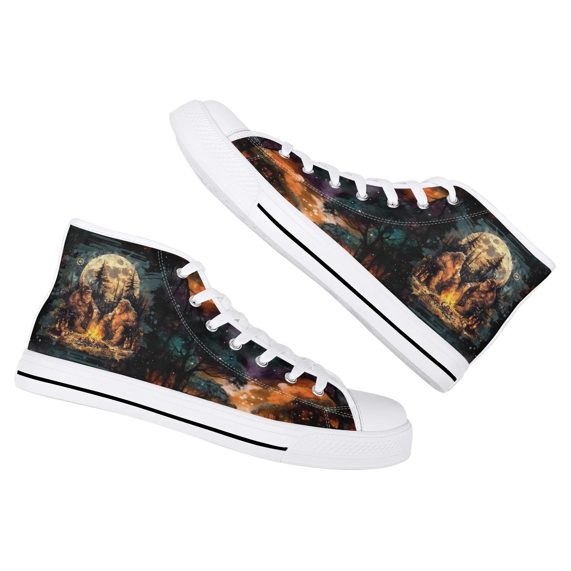 MAKING MEMORIES ONE CAMPFIRE AT A TIME BIGFOOT HIGH TOP CANVAS SHOES - TLNO2409245