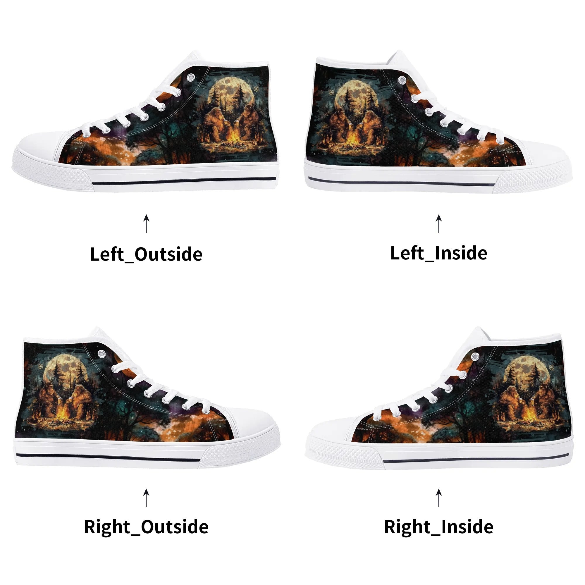 MAKING MEMORIES ONE CAMPFIRE AT A TIME BIGFOOT HIGH TOP CANVAS SHOES - TLNO2409245