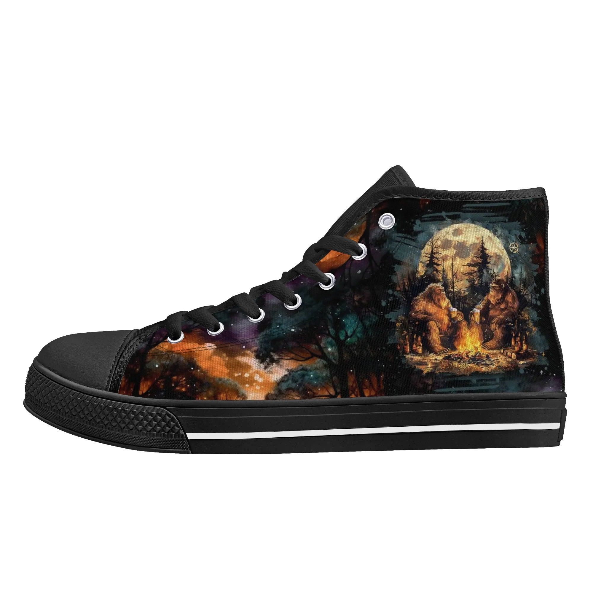 MAKING MEMORIES ONE CAMPFIRE AT A TIME BIGFOOT HIGH TOP CANVAS SHOES - TLNO2409245