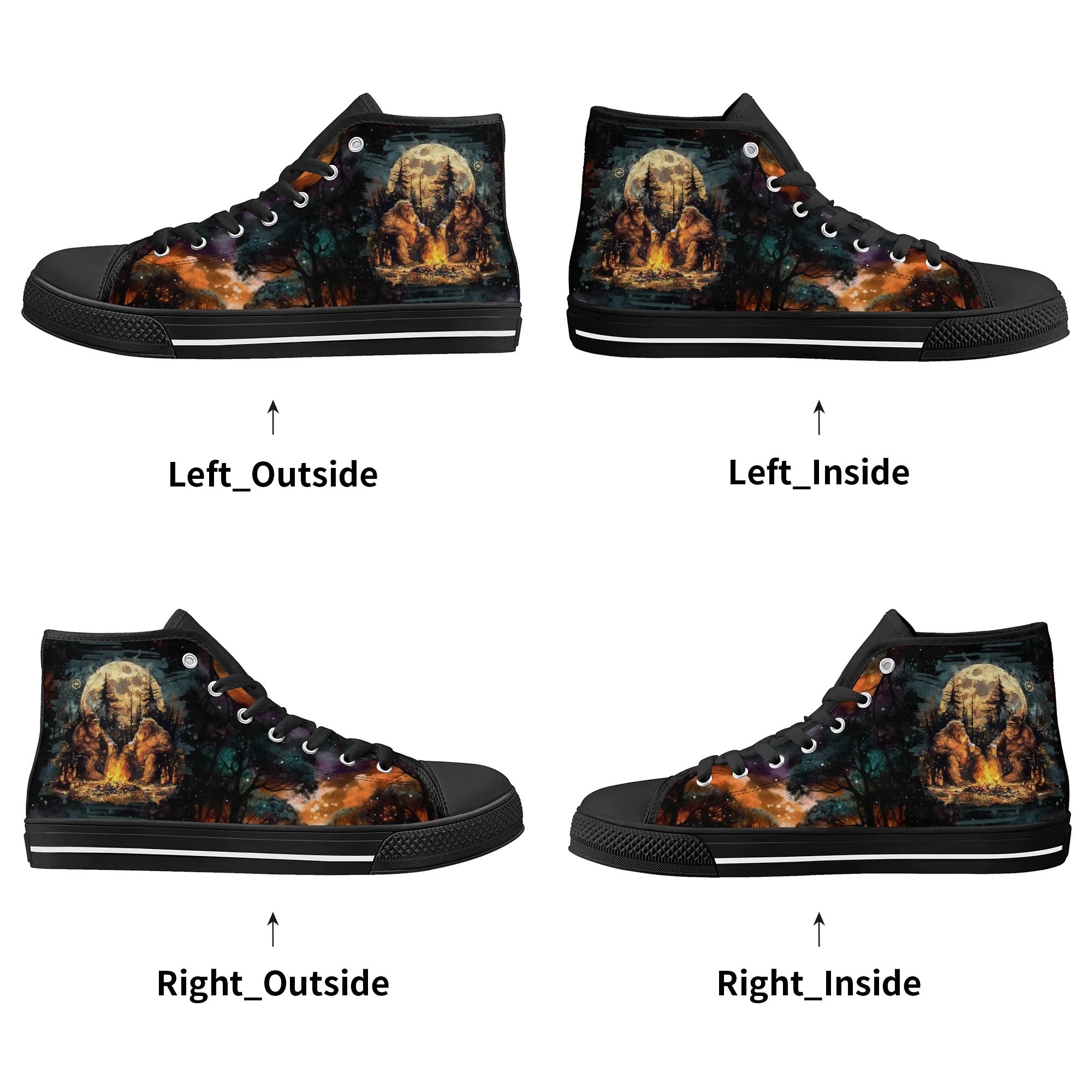 MAKING MEMORIES ONE CAMPFIRE AT A TIME BIGFOOT HIGH TOP CANVAS SHOES - TLNO2409245