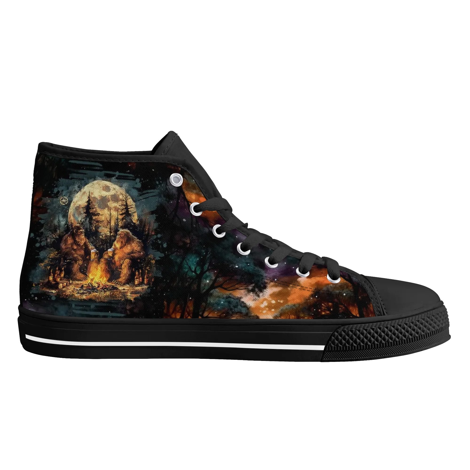 MAKING MEMORIES ONE CAMPFIRE AT A TIME BIGFOOT HIGH TOP CANVAS SHOES - TLNO2409245