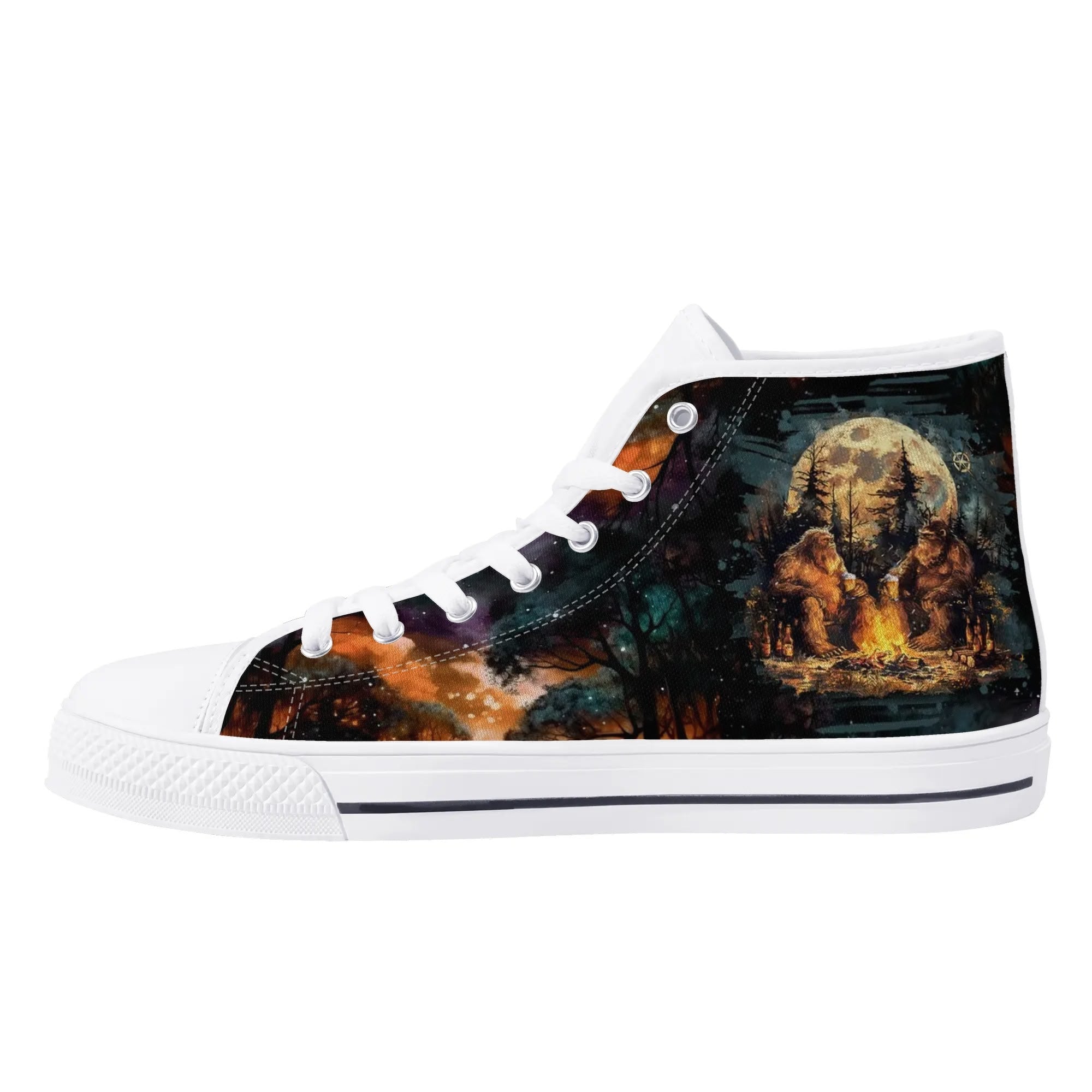 MAKING MEMORIES ONE CAMPFIRE AT A TIME BIGFOOT HIGH TOP CANVAS SHOES - TLNO2409245