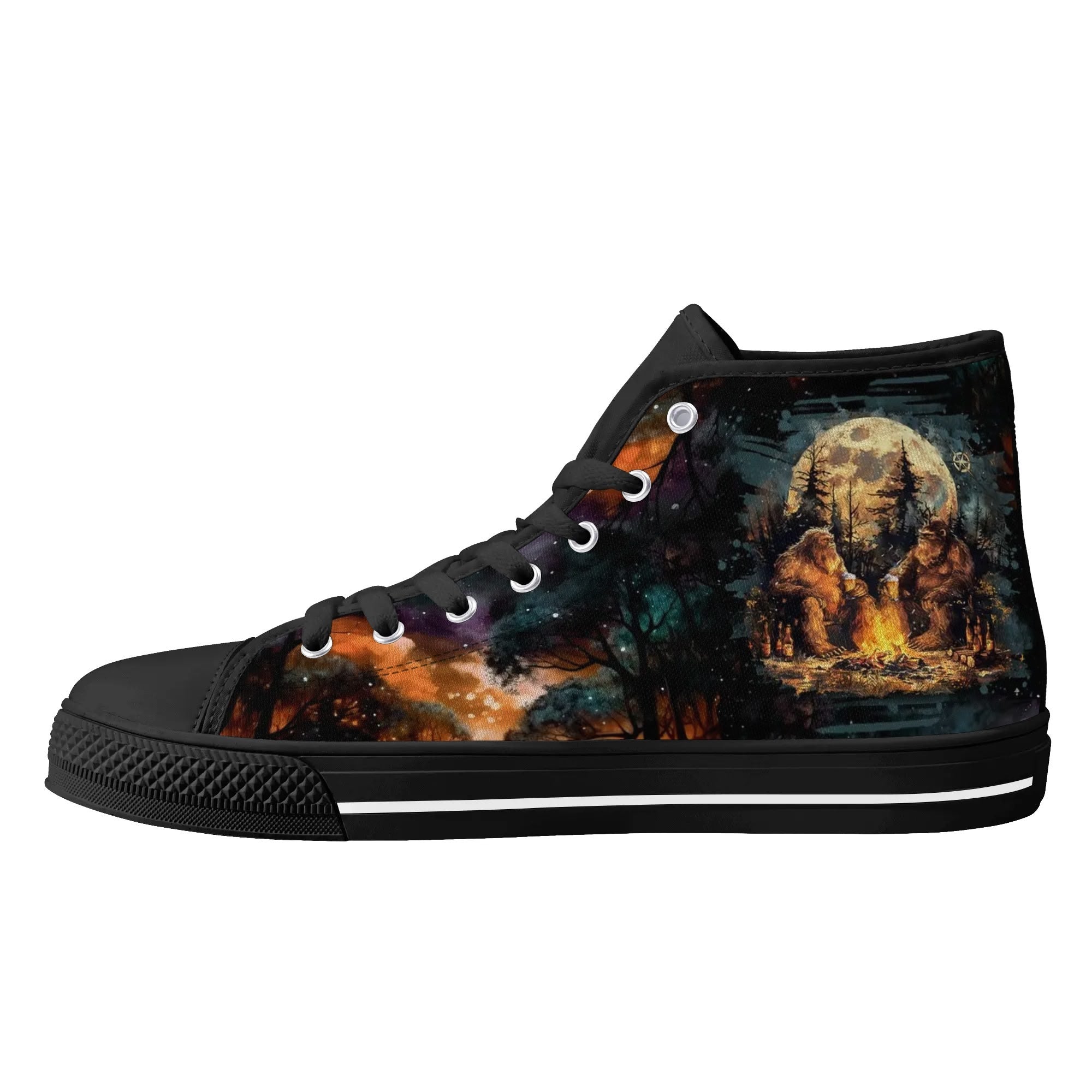 MAKING MEMORIES ONE CAMPFIRE AT A TIME BIGFOOT HIGH TOP CANVAS SHOES - TLNO2409245