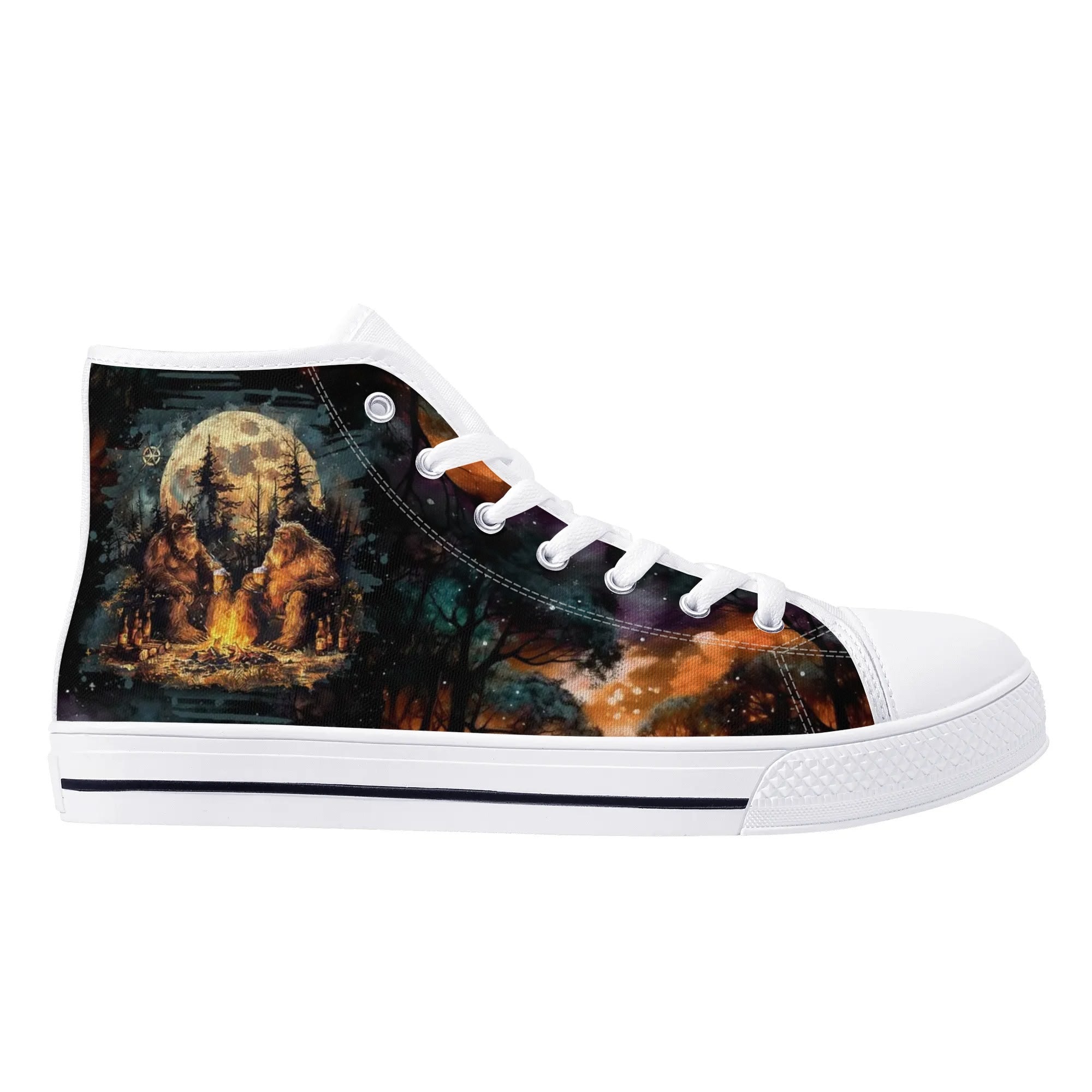 MAKING MEMORIES ONE CAMPFIRE AT A TIME BIGFOOT HIGH TOP CANVAS SHOES - TLNO2409245