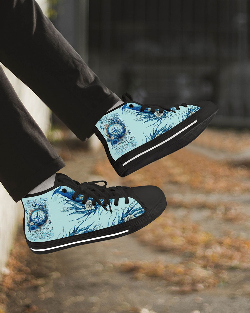 SMELL THE SEA AND FEEL THE SKY HIGH TOP CANVAS SHOES - TY2305234