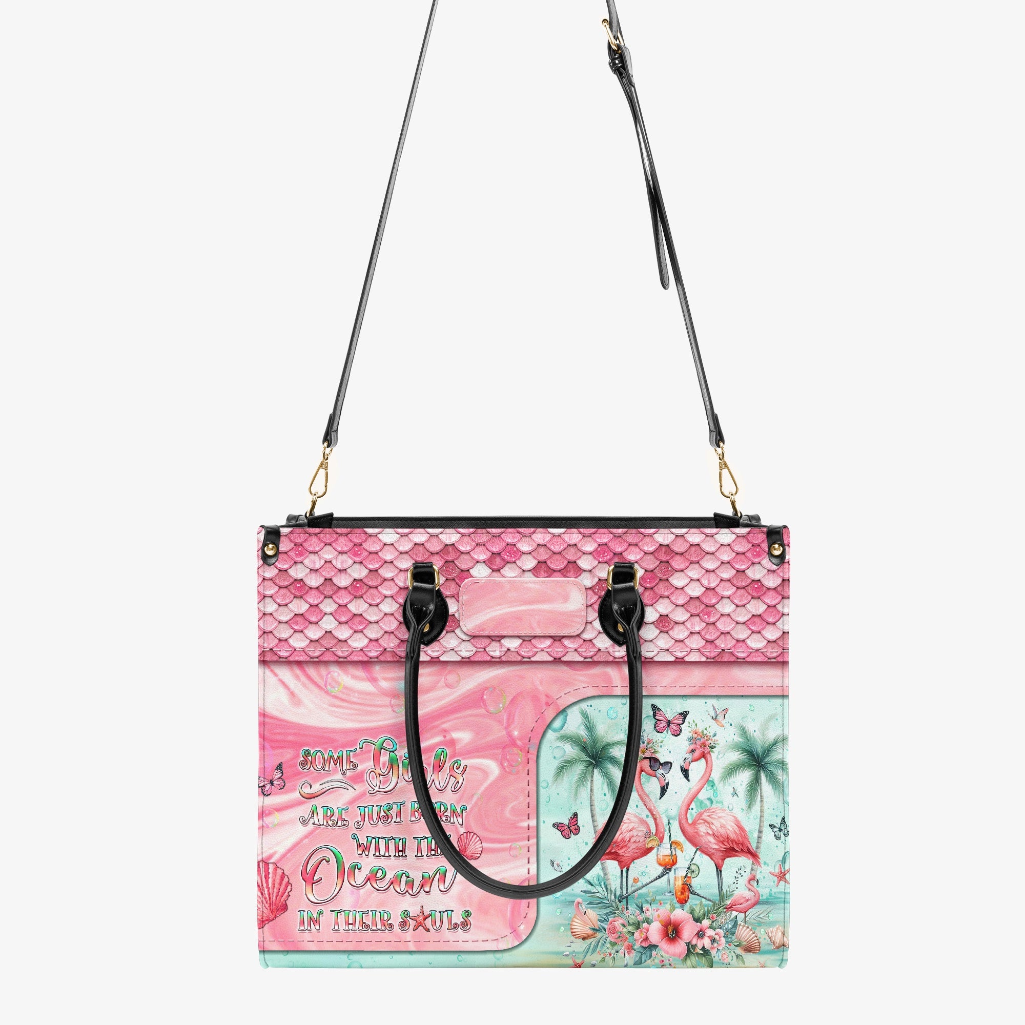 SOME GIRLS ARE JUST BORN FLAMINGO LEATHER HANDBAG - YHLT2203243