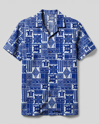 TRIBAL SEA TURTLE PATCHWORK CAMP SHIRT - TLHN2508266