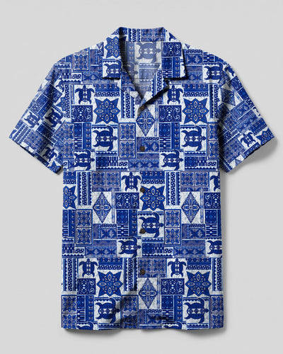 TRIBAL SEA TURTLE PATCHWORK CAMP SHIRT - TLHN2508266