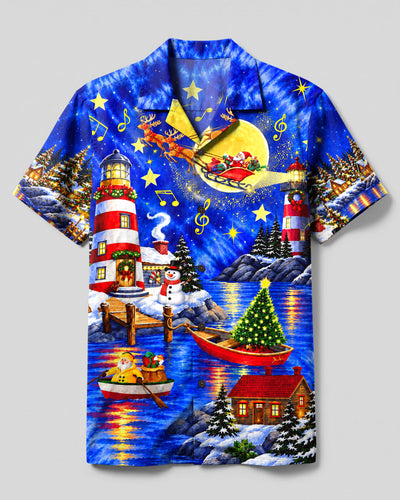 CHRISTMAS LIGHTHOUSE MAGIC CAMP SHIRT - YHHN0110266