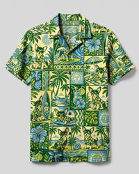CHIHUAHUA DOG SUMMER ESCAPE PATCHWORK CAMP SHIRT  - TLHN1808266