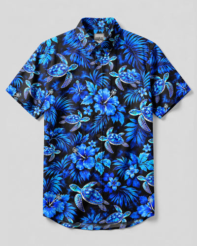OCEAN BLOOM TURTLES BUTTON-DOWN COLLAR SHIRT - YHHN2909261