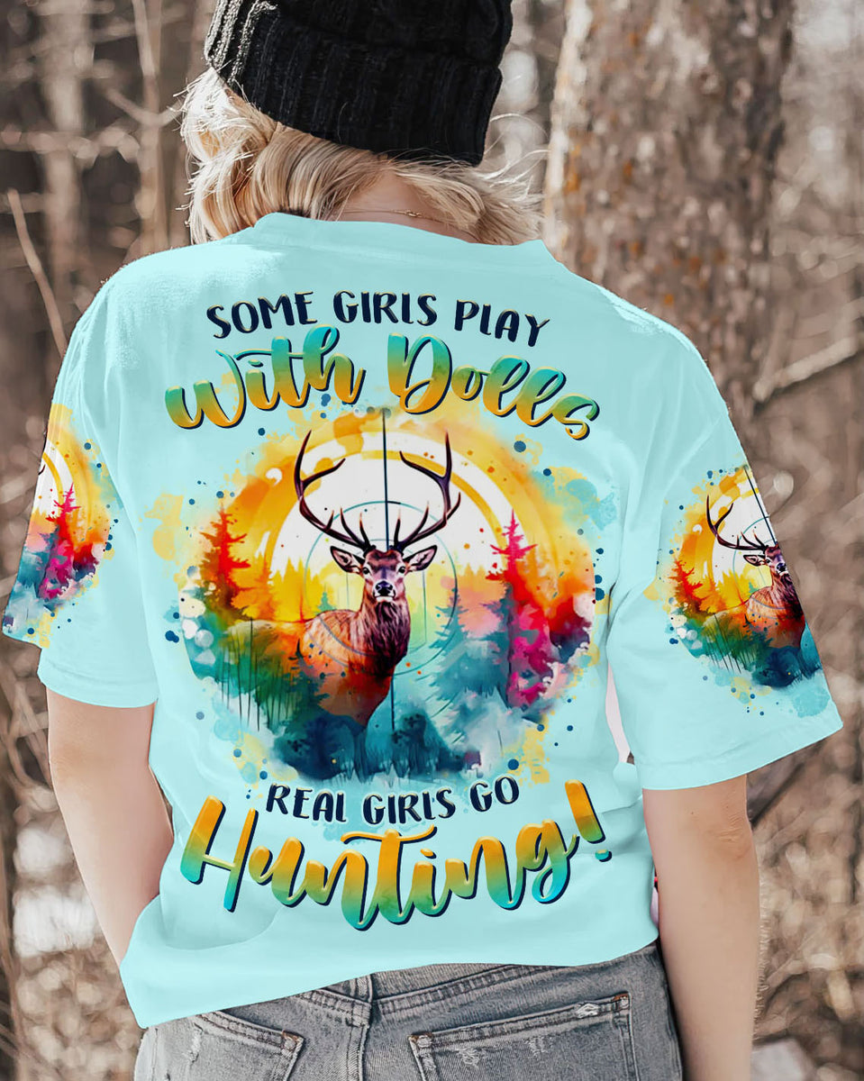 REAL GIRLS GO HUNTING DEER ALL OVER PRINT - TLTR1809234 – Good in the Woods