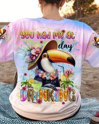 YOU HAD ME AT DAY DRINKING TOUCAN BIRD ALL OVER PRINT - TLNT1706241