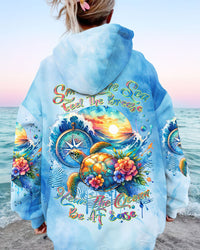 SMELL THE SEA FEEL THE BREEZE TURTLE COMPASS ALL OVER PRINT - TLTR0712233