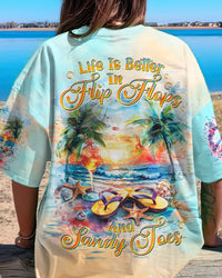 LIFE IS BETTER IN FLIP FLOPS AND SANDY TOES ALL OVER PRINT - TLNT0504241