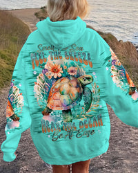SMELL THE SEA FEEL THE BREEZE TURTLE WATERCOLOR ALL OVER PRINT - TLNT0509233