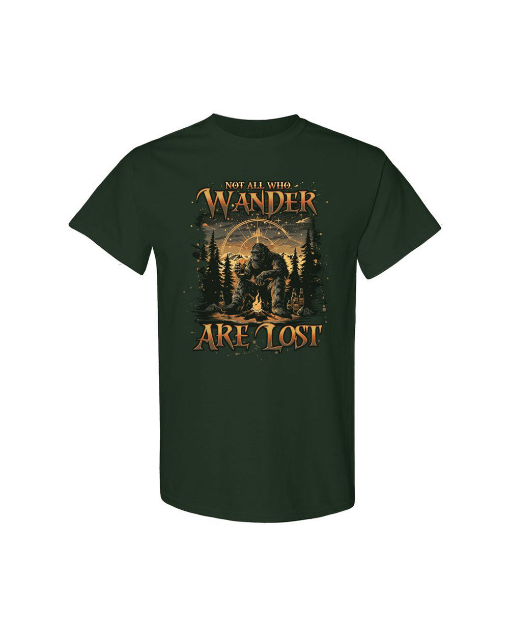 NOT ALL WHO WANDER ARE LOST BIGFOOT COMPASS  COTTON SHIRT    - TLNO2410245