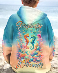 SALTWATER CURES ALL WOUNDS SEAHORSE ALL OVER PRINT - TLTR3010235