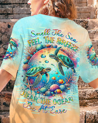 SMELL THE SEA FEEL THE BREEZE TURTLE ALL OVER PRINT - TLTW3007242