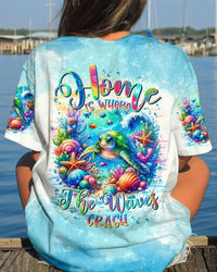 HOME IS WHERE THE WAVES CRASH TURTLE ALL OVER PRINT - TLTR2106243