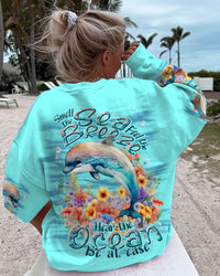 SMELL THE SEA FEEL THE BREEZE DOLPHIN FLORAL ALL OVER PRINT - TLNT2009232