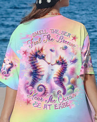 SMELL THE SEA FEEL THE BREEZE SEAHORSE ALL OVER PRINT - TLNT0207241