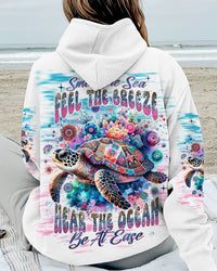SMELL THE SEA FEEL THE BREEZE TURTLE WATERCOLOR ALL OVER PRINT - TLNT1103243