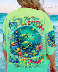 SMELL THE SEA FEEL THE BREEZE TURTLE ALL OVER PRINT - TLTR1007243
