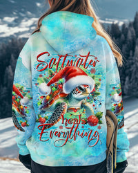 SALTWATER HEALS EVERYTHING TURTLE CHRISTMAS ALL OVER PRINT - TLTR2510243